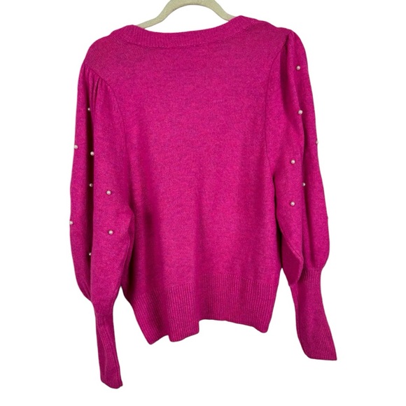 Cece “Pearl Puff” Sweater in Pink sz M - Picture 4 of 7
